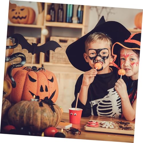 Pitillos de papel Kraft biodegradables para fiesta de Halloween 100 pcs miniatura 3