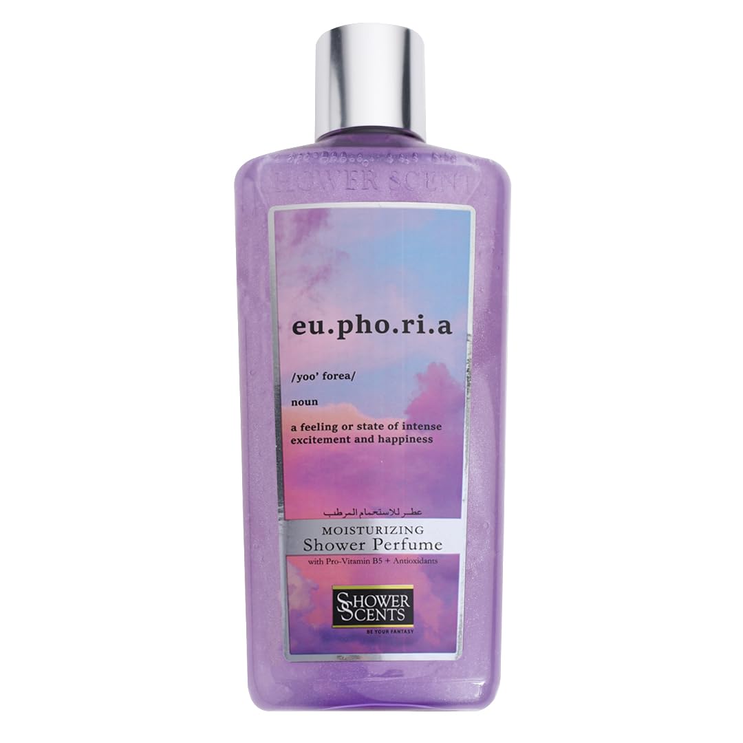 Euphoria Shower Perfume 312 ml - Glittery Texture Shower Gel, Long Lasting Fine Fragrance with Moisturizing Formula, Vitamin E, Pro-Vitamin B5 and Antioxidants