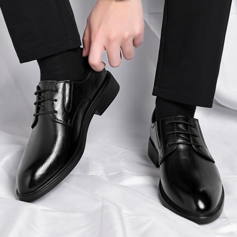 Men's Classic Formal Oxford Shoes Mens Retro Comfortable Business Height Increasing Non-Slip Softsole Walking Dress Shoes Classic Wingtip Oxfords3