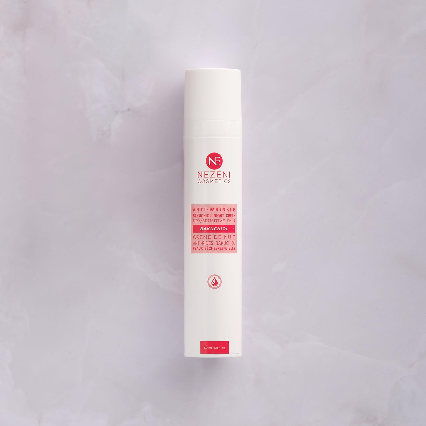 Nezeni Crema Noche BAKUCHIOL 3% Antiarrugas Mujer/Hombre 26 Activos | Rellenador Arrugas Profundas | Crema Antiarrugas Noche Reafirmante Cara, Cuello y Escote | Piel Seca y/o Sensible