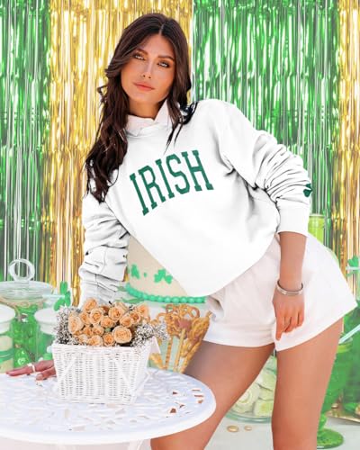 Urvatac Women St. Patrick's Day Sweatshirts Shamrock Clover Print Shirts Casual Irish Gift Long Sleeve Loose Fit Tops - Image 4
