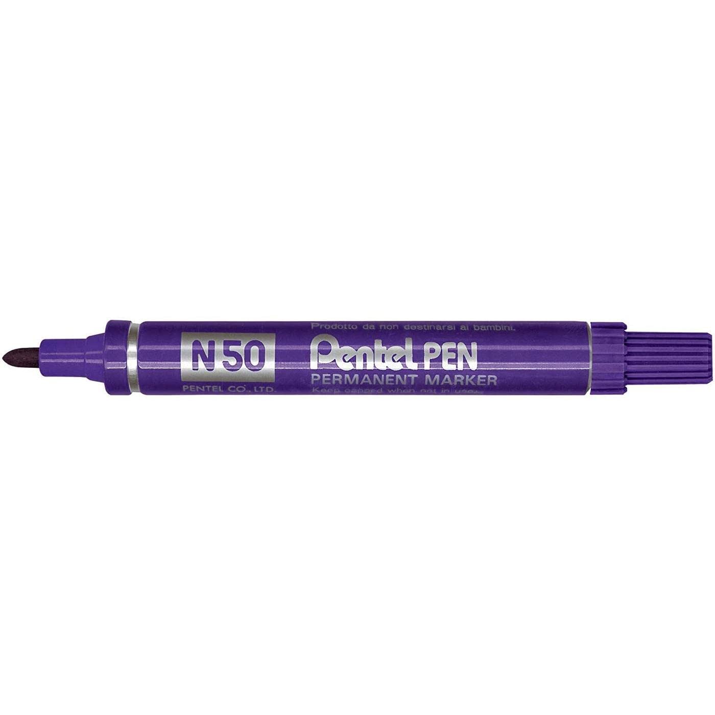 Pentel N50 Permanent Markers Bullet Point Violet (box of 12)