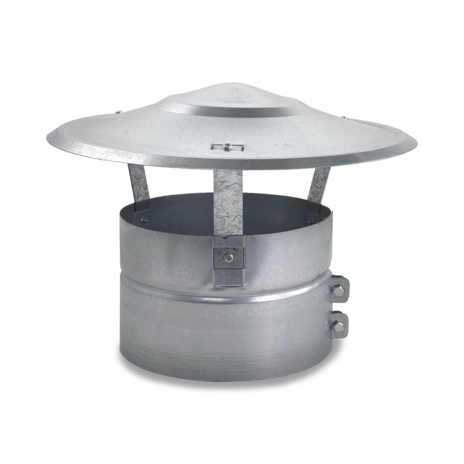 Sombrerete Chimenea 400mm Antilluvia Galvanizado - Sombrero Fijo para Tubos y Conductos - Caperuza Antipajaros Estufa Leña - Serie Lisa y Helicoidal