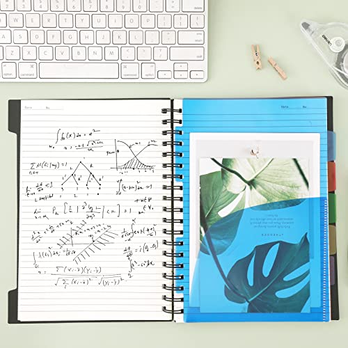 Eoout 2 Pack 5 Subject Notebook, Notebook For Work, B5 Spiral Notebook College Ruled With Tabs, 8 X 10.5Inch, 300 Pages Lined Journal With 5 Pocket Colored Dividers For School Home Office Supplies #TOP4