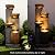 Pivotify 38.2" Tall Water Fountain Outdoor Garden,4 Tiers Modern Cascading Bowls and Stacked Stones Indoor Fountains with LED Lights for Garden, Patio, Deck, Porch, Backyard and Home Art Decor(Grey)