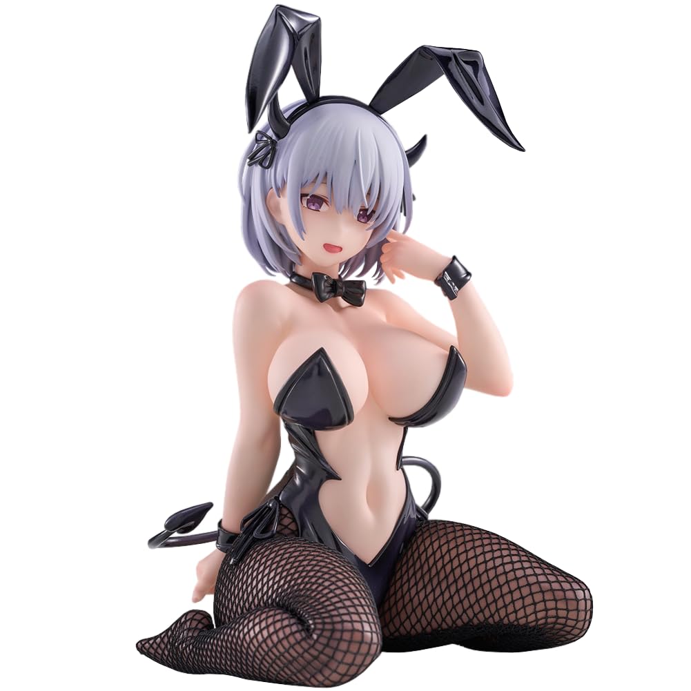 Anime Illustration Girl Figure Black Bunny Girl Nono Figures Anime Girl Manga Character Model Statue Kneeling Desktop Decoration Collectibles Gift for Fans 15 cm