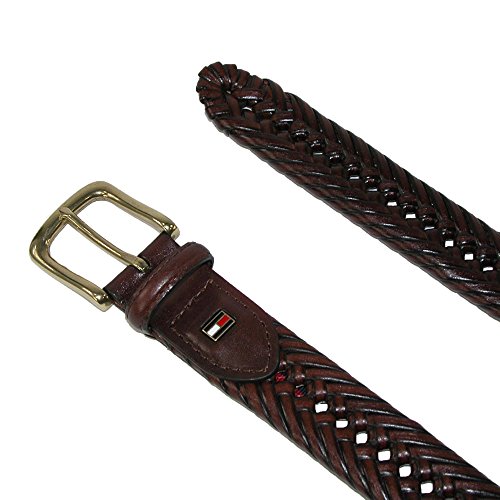 Tommy Hilfiger Men's Burnished Handlaced Braided Belt (Pack of 2), 44, Black and Tan4