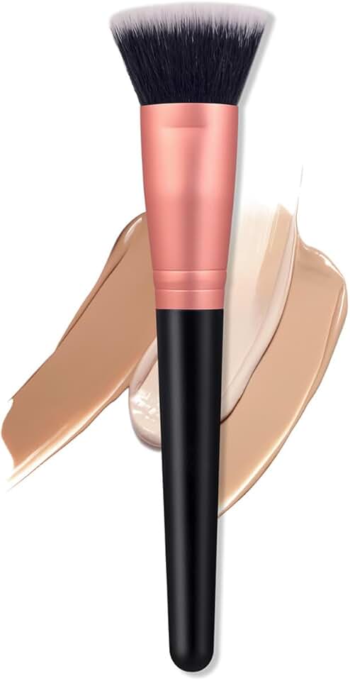 1 pincel de base portátil para líquido, creme e pó - polido, mistura e pincel facial