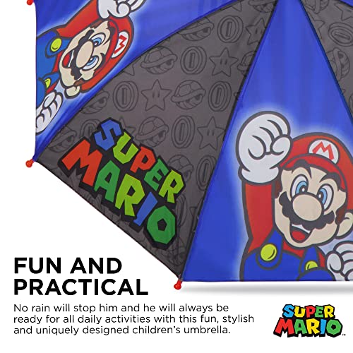 Nintendo NTRB0825AZ-M-020-AGE 3-7 Kids Umbrella, Super Mario Rain Wear thumb #3