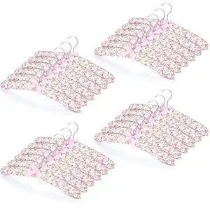 Jetec 24 Pieces Satin Padded Hangers Satin Hangers with Anti-Rust Swiveling Hook Shoulder for Hanging Dresses, Sweaters, Suits and More