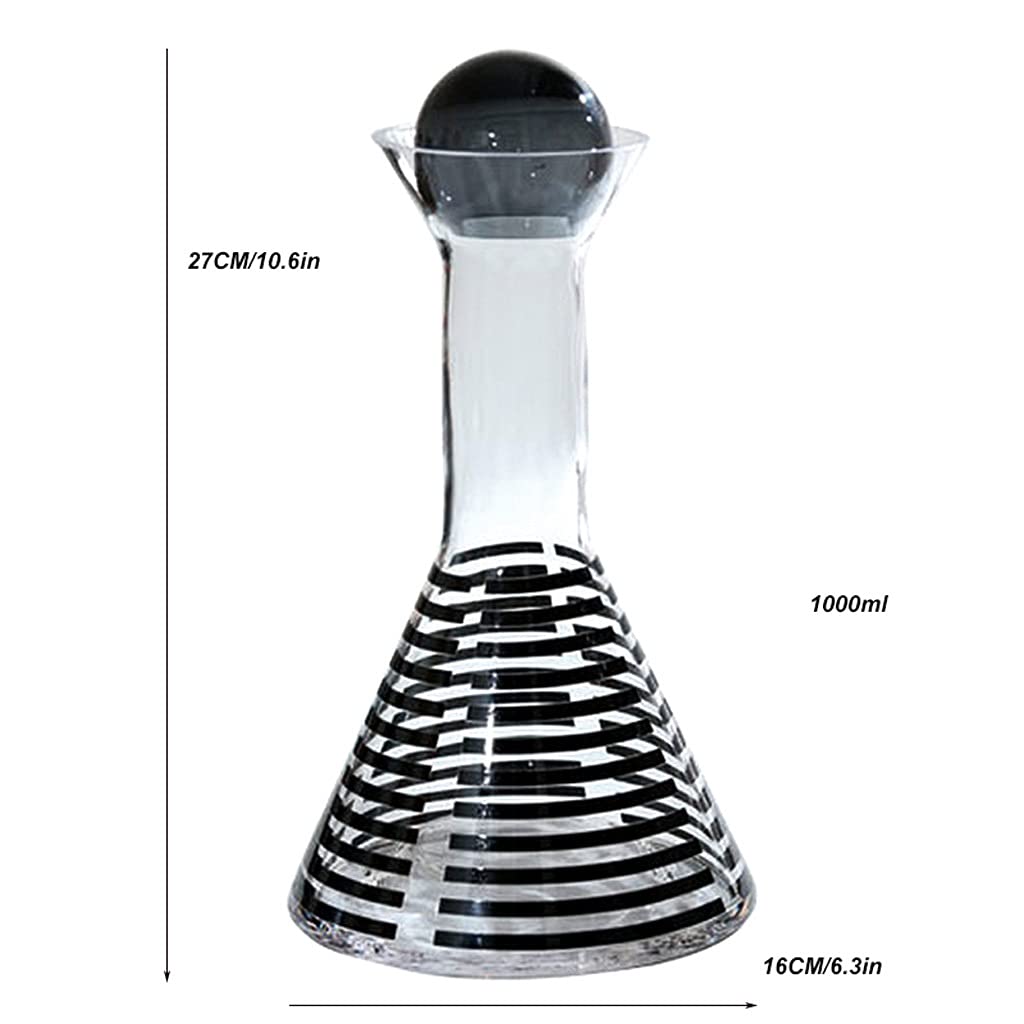 Wein Dekanter Minimalistische Moderne Dekanter Light Luxury Home Whisky Becher Set Rotweinflasche,Glas Dreiecktopf Dekanter Dekantierer