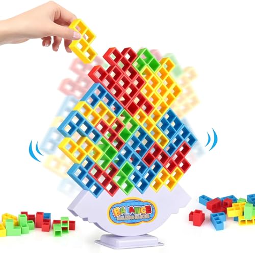 【Giochi educativi precoci】 Il gioco della torre Tetra è un'ottima idea per far imparare ai bambini l'equilibrio, i colori e le forme. Se i tuoi figli scoprono le abilità, potranno facilmente immergersi in vari giochi. I bambini si sentiranno realizzati e scopriranno modi più diversi di costruire.