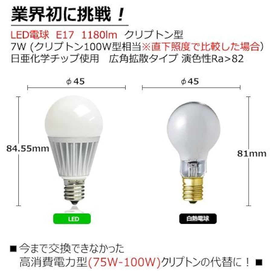 tY様17口 Amazon | LED電球 E17 小さな 口金 T形タイプ 口金直径17mm 電球