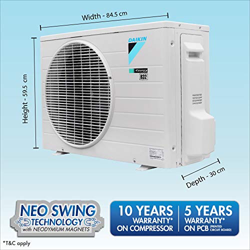 Image of Daikin 1.8 Ton 5 Star Wi-Fi Inverter Split AC (Copper, Anti Microbial Filter, 2020 Model, FTKR60TV, White)