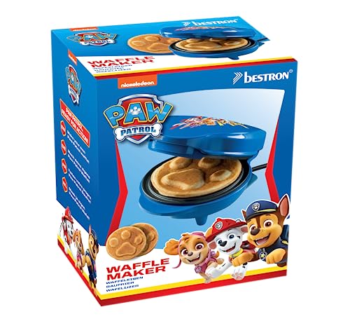 Vaflovač Paw Patrol, mini vaflovač v jedinečném designu Tlapkové patrol, pro dětské narozeniny, Velikonoce a Vánoce, vč. semaforu, velikost vafle: Ø 10 cm, oficiální licenční produkt, barva: modrá