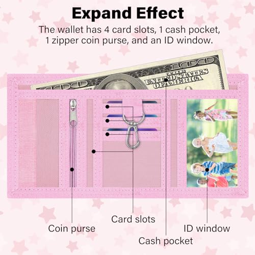 Image of AI-DEE RFID Trifold Canvas Outdoor Sports Wallet for Kids - Front Pocket Wallet with Magic Sticker