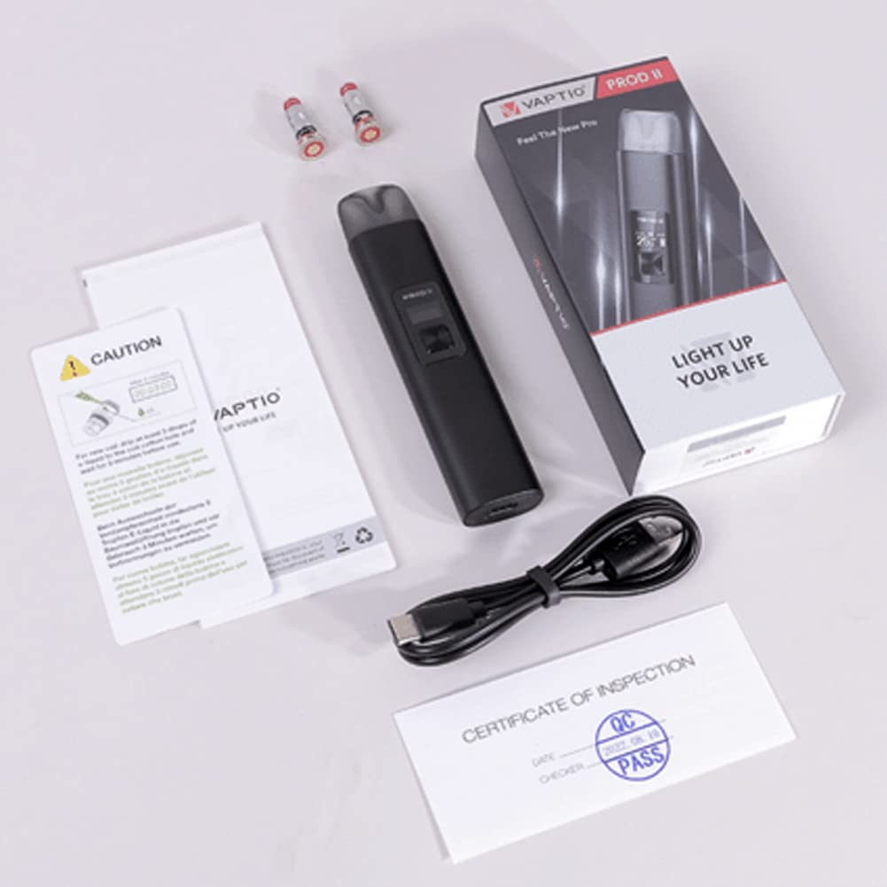 Original VAPTIO Prod 2 Kit Vape Pen 1000 mAh Battery 25 W Power Electronic  Cigarette 2.0 ml Pod with 2 Prod Coil 0.8 ohm / 0.6 ohm, No E Liquid No  Nicotine: Amazon.de: Electronics & Photo