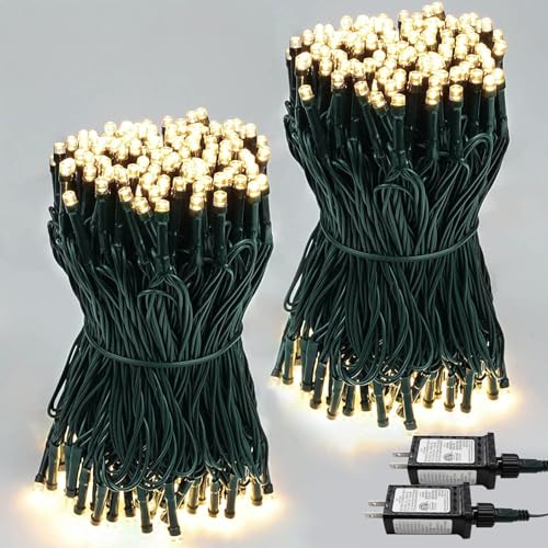 2-Pack 66FT 200 LED Christmas Lights, 13 Modes Extendable Christm...