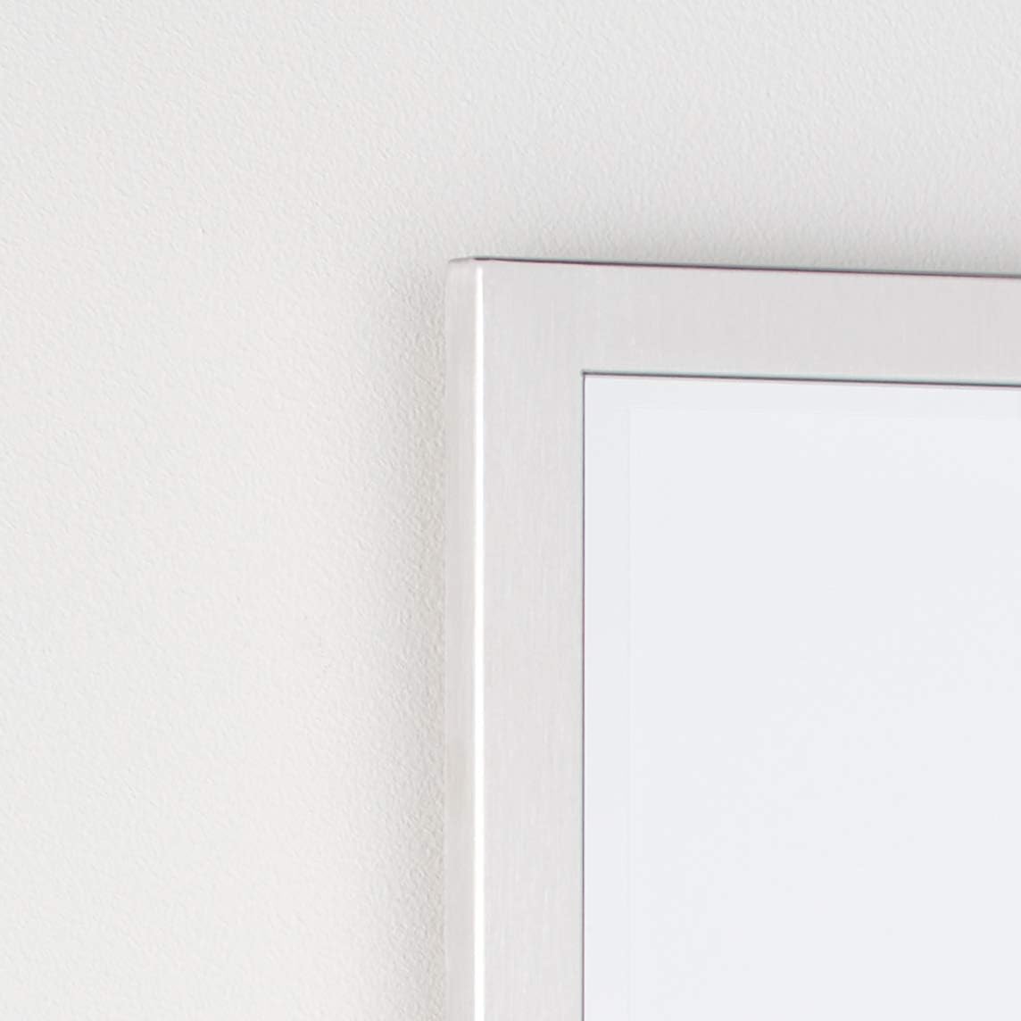 Head West Brushed Nickel Stainless Steel Rectangular Framed Beveled Accent Wall Vanity Mirror - 24 x 30 : Home & Kitchen