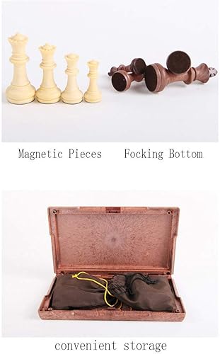 Miniatura 6 de Juego de ajedrez plegable magnético, juego de mesa de ajedrez portátil de 11 x 9.64 pulgadas, almacenamiento magnético de piezas de ajedrez hechas a