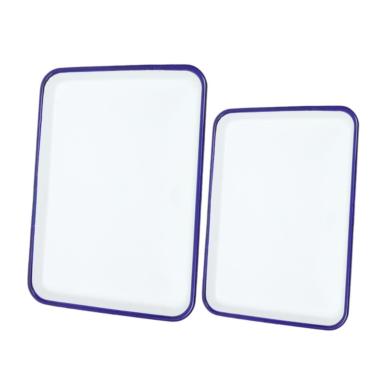 Cabilock 2 Bandejas de Esmalte para Horno, Rectangulares, Color Blanco, Resistentes al Calor y Antiadherentes, 26x18 Cm 30x20 Cm, para Hornear