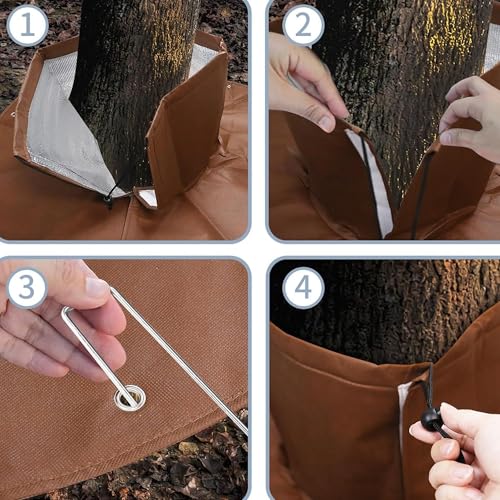 SYXLS Pflanzenwurzelschutzabdeckung, Kordelzug Schutzabdeckung, Winter Tropische Pflanzenwurzelschutztasche, konstanter Temperaturschutz, für Verschiedene Pflanzenwurzeln, Braunes
