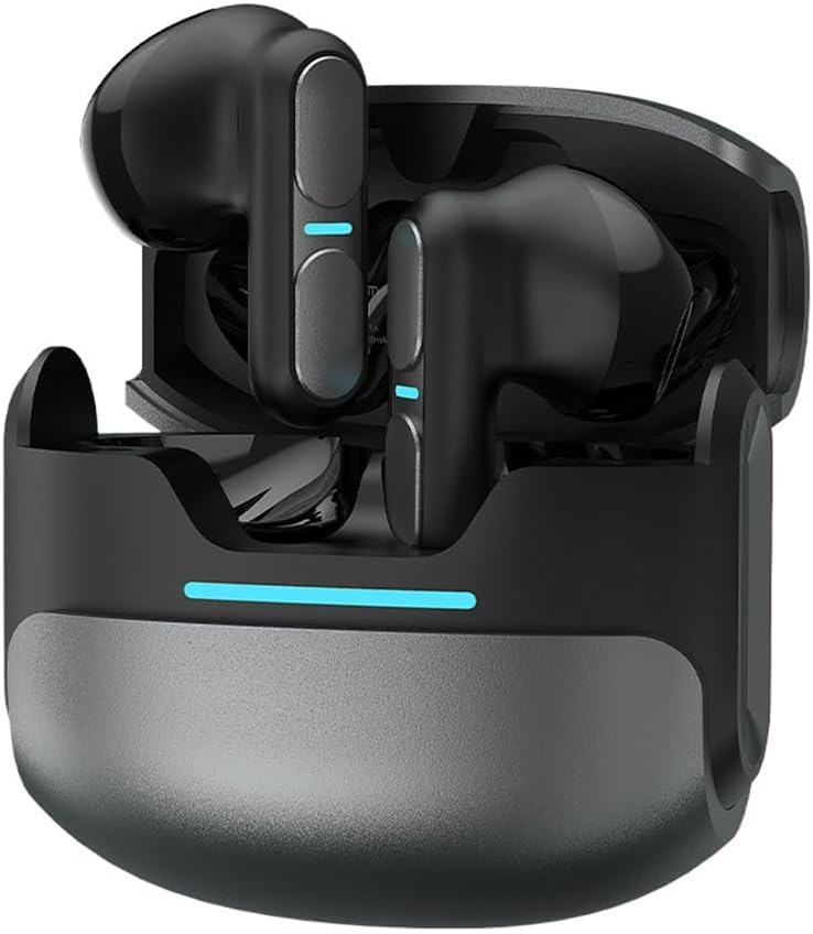 Wireless Earbuds Bluetooth Headphones 5.3 Hi-Fidelity Sound Quality, Comfort to The Ear, HD Voice Conversation Mode, Noise Canceling Gaming Headset with Charging Case for Laptop TV, Black