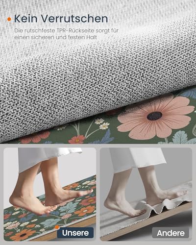 Tapis fleurs de vigne vert forêt pour salon et table basse - 7
