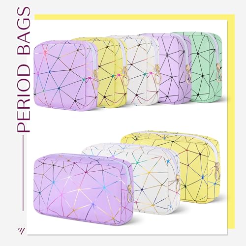 Image of Likesing Period Bag Pouch, Leather Tampon Holder for Purse-Purple | PU Period Pouches for Teen Girls, Women Portable Sanitary Napkin Storage Bag, Feminine Sanitary Bags Emergency Pad Pouch