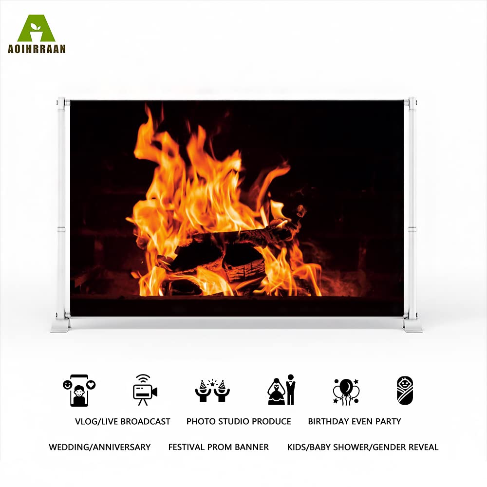 Aoihrraan 1,5x1m Burning Firewoods Photography Backdrop Vintage Brick - View #6