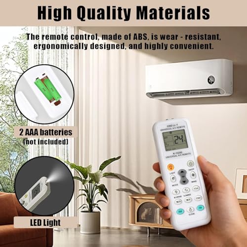 Universelle Klimaanlagen-Fernbedienung K-1028E, 1000-in-1 Digitale LCD-Fernbedienung, kompatibel mit LG, Samsung, Daikin, Gree, Toshiba, Haier, Midea und weiteren Marken