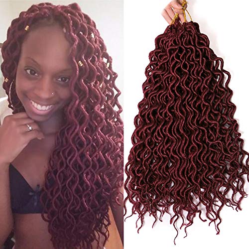 16inch Hair 24Roots/Pack Synthetic Hair (6Packs) (burgundy color)