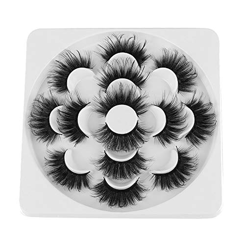 Preisvergleich Produktbild 7 Pairs Falsche Wimpern Wispy Flauschiges Haar Handgemachte Wimpernverlängerung 25mm Wimpern 8D Nerz Haar(003)