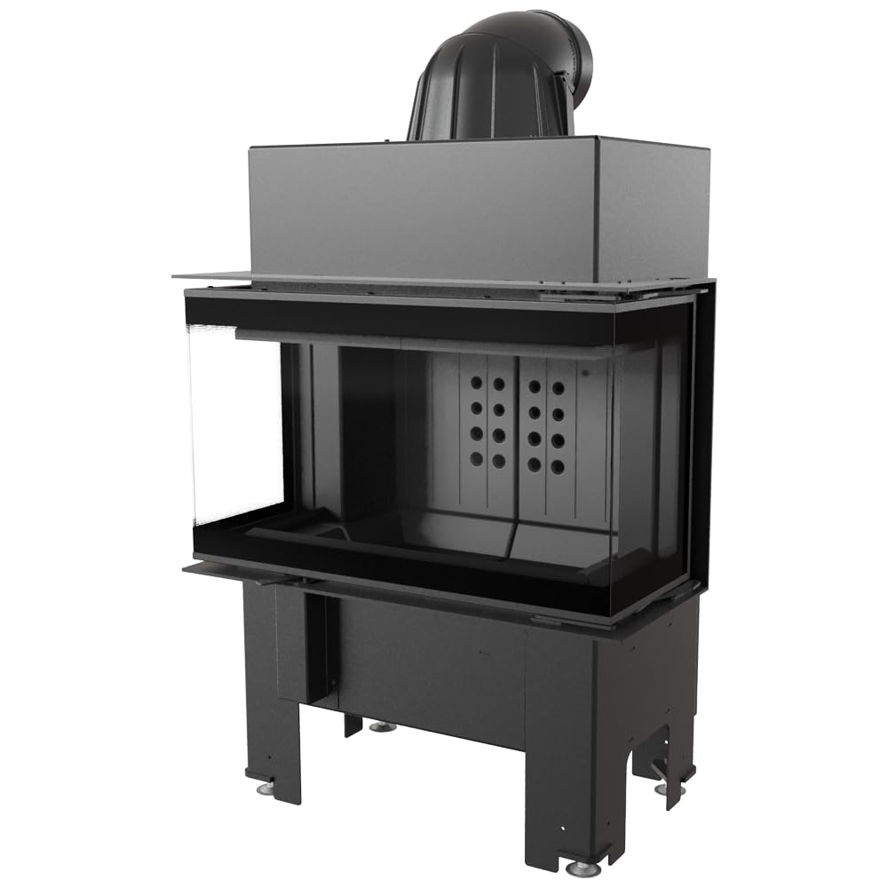 KRATKI Inserto per camino in acciaio a legna NBC 7 kW Ø160 bifacciale A+ | Acciaio nero, efficienza 83%, classe A+. Ecodesign, BImSchV 2, Kratki PRO; per recupero calore.; combustione efficiente