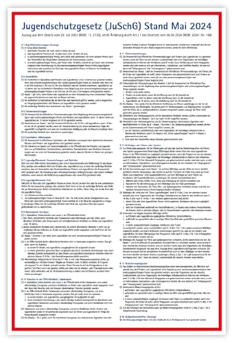 Aufkleber Hinweis JuSchG „Jugendschutzgesetz vom Mai 2024“ Altersfreigabe Aushang Folie | 20 x 30 cm Made in Germany