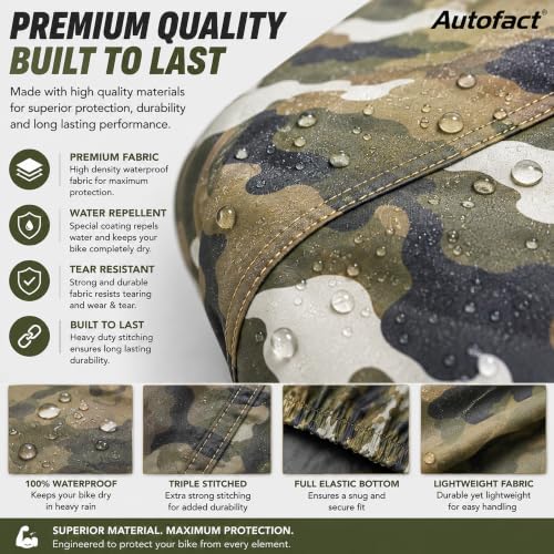 Image of Autofact Waterproof Bike Cover Compatible for All Bike Models Length 2040Mm