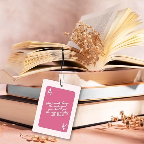 Image of Cute Preppy Pink Lavender Car Air Freshener, Coquette Pink Bow Lucky 8 Ball Cherry Ace Card Hanging Air Freshener 4 Pcs for Cars Closet Drawer Books,Car Accessories Mirror Decor for Women