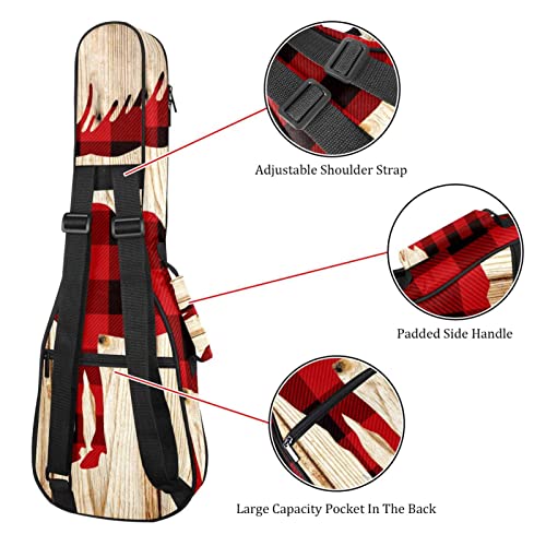 Housse de transport pour ukulélé – Motif élan de buffle sur planche en bois – Pour concert soprano ténor – 58,4 cm… - Les Beatles, Paul McCartney, John Lennon, RIngo Starr, George Harrison Housse de transport pour ukulélé - Motif élan de buffle sur planche en bois - Pour concert soprano ténor - 58,4 cm… – Image 4