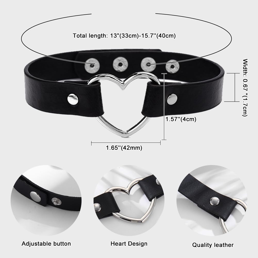 Damski naszyjnik w gotyckim stylu, punk, 2-częściowy, czarny, skóra PU i stop, 33-40 cm, łańcuszek metalowy i skórzany, haczyk S lub zatrzask, Fashion Jewelry