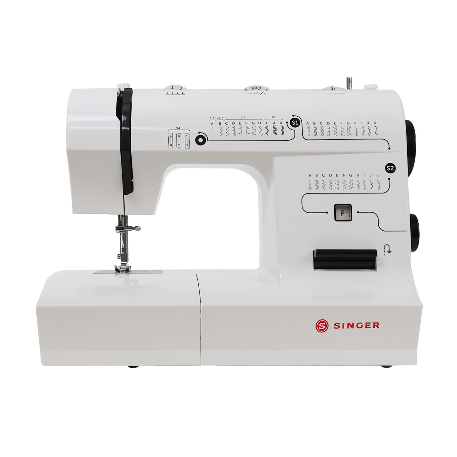 singer 3432 sewing machine | 32 built-in stitches, 76 stitch functions | adjustable stitch length & width (5mm) | 4-step buttonhole | heavy duty metal frame | led light | 70w motor