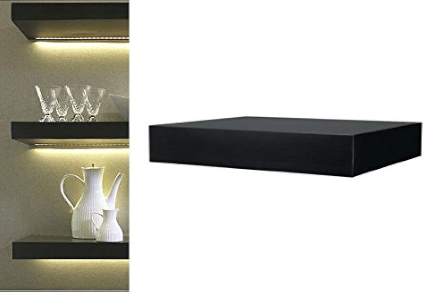 Wall shelf, Black color, size 30cm × 26cm