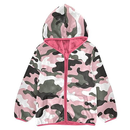 Aflyko Girls Fleece Coat Zip-Up Hoodie Warm Outerwear Kids Hooded Jacket 3-10T