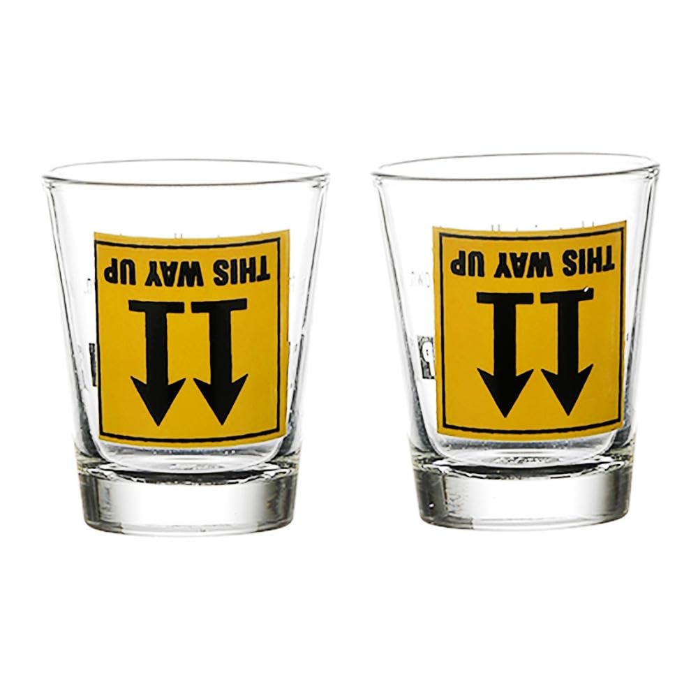 EK DO DHAI Bottoms Up Shot Glass Set, Round Shape with Heavy Base, Hand Wash Only, Uniquely Crafted, Food Grade Material, Pack of 2, 60 ml (Bu Shot 2)