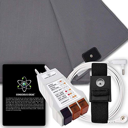 Armshield Earthing Half Sheet Grounding Sheets 400TC Pure Silver 5% | 95% Organic Cotton Natural Earth Eergy | Conductive Bedding Blanket | Connection Cord | Therapy Sheet Mat