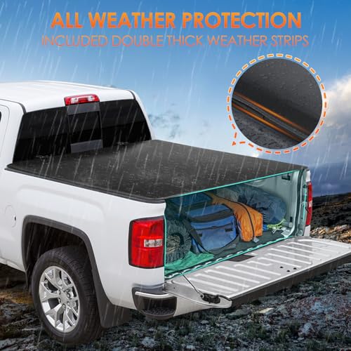 Image of Nilight Truck Bed Tonneau Cover Soft Tri-fold Compatible with 1999-2006 Chevy Silverado /GMC Sierra 1500 2500 HD 3500 HD-6.6ft