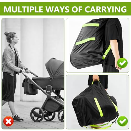 Kinderwagen Tasche Wasserdicht Transporttasche Reise Kindersitz Tasche Reisekindersitz Schutzhülle Mit Schultergurt,Transporttasche Kinderwagen Rucksack Schutzhülle Flugzeug,Schwarz(85x43x43CM)