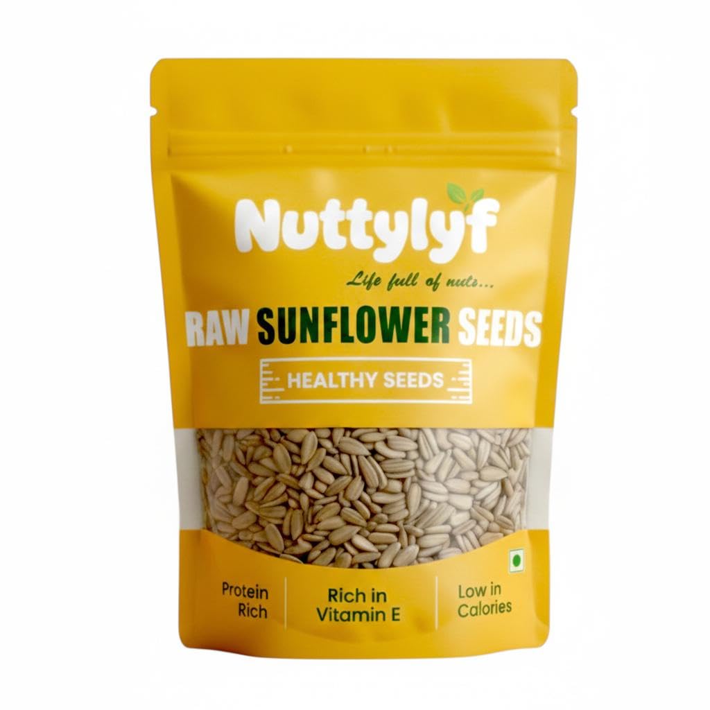 Nuttylyf Sunflower Seeds 900G - Raw Sunflower Seeds For Eating | Healthy Snacks | High In Protien & Fibre Superfoods For Heart Health (900g, Sunflower Seeds)
