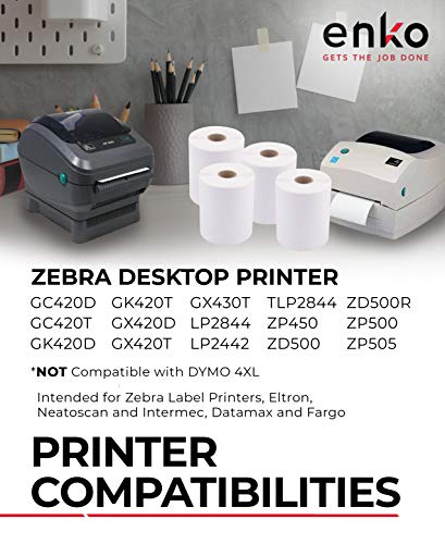 Enko (12 Rolls, 6000 Labels) 4 X 3" Direct Thermal Address Mailing Shipping Barcode Fba Stickers Fn Sku Labels For Zebra,Eltron (Perforated) #TOP2