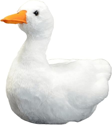FRANKIEZHOU Peluche realista de pato Cole de 12 pulgadas, color blanco, juguete de peluche de pato, juguete de peluche de pato, juguetes para niñas,