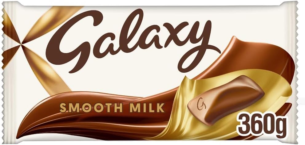 Galaxy Smooth Milk Chocolate Sharing Bar 360g Creamy Milk Chocolate Block Large Family Size Chocolate Bar Vegetarian Perfect for Sharing Gifting Parties & Movie Nights